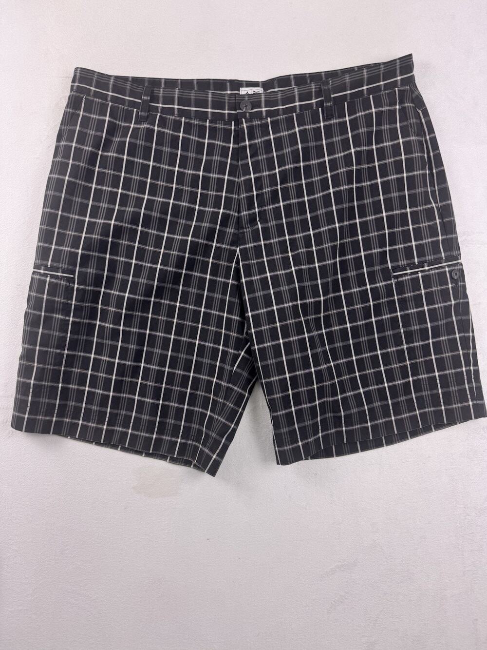 Adidas Golf Shorts Mens 40 Black White Plaid Checkered Performance Casual